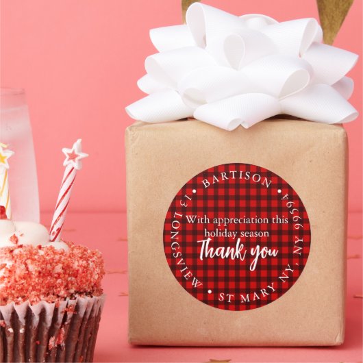 met waardering kerstbedrijf marketing Clas Ronde Sticker (Feest)