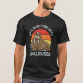 Met Walrussen Tusk Whiskers Marine Mammals T-shirt (Voorkant)