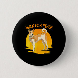 Met Wandel Vrede Aloka Hond Minimalistisch Ronde Button 5,7 Cm