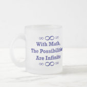 Met Wiskunde zijn de mogelijkheden oneindig Matglas Koffiemok (Links)