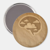 Met wolken gevulde nette gestileerde hersenen op d magneet (Voorkant / Achterkant)