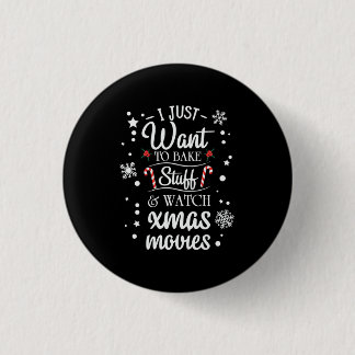 Met Xmas Gift wil ik alleen nog eens naar kerstfil Ronde Button 3,2 Cm