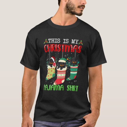 Met Xmas Socks is dit mijn kerstpajama Dachshund D T-shirt (Voorkant)