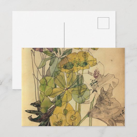Met Yham Flowers Charles Rennie Mackintosh Briefkaart (Voorkant / Achterkant)