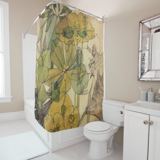 Met Yham Flowers Charles Rennie Mackintosh Douchegordijn (In situ)