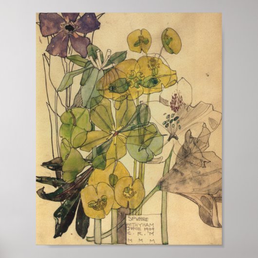 Met Yham Flowers Charles Rennie Mackintosh Poster (Voorkant)