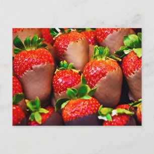 Met yummy Chocolate beklede aardbeien Briefkaart
