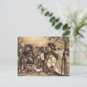 Met zijn hoofd. briefkaart (Staand voorkant)