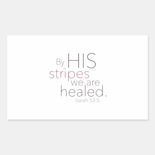 Met zijn strepen zijn we genezen. rechthoekige sticker (Voorkant)