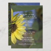 Met zonnebloemen vieren! Zomerbruiloft Kaart (Voorkant / Achterkant)