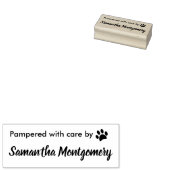 Met zorg door Jouw naam en Paw Print Rubberstempel (Gestempeld)