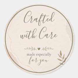 Met Zorg Gemaakt Minimalistische Kleine Zakelijke  Ronde Sticker