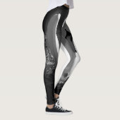 Met zwart-wit gestileerd zwaanvormig afbeelding leggings (Rechts)