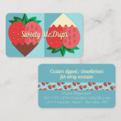 met zwarte en witte chocolade behandelde aardbeivr visitekaartje (Voorkant / Achterkant)