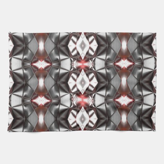 Met zwarte grijs naar ruby, virtuele vormen theedoek (Horizontaal)