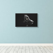 met zwarte labrador relayback omwikkeld canvas afdruk (Insitu (Houten vloer))