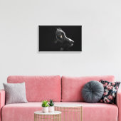 met zwarte labrador relayback omwikkeld canvas afdruk (Insitu (Woonkamer))