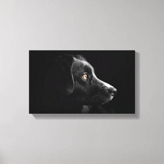 met zwarte labrador relayback omwikkeld canvas afdruk (Voorkant)