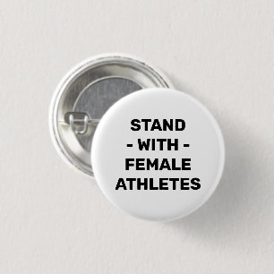 Met zwarte witte typografie voor vrouwen atleten ronde button 3,2 cm