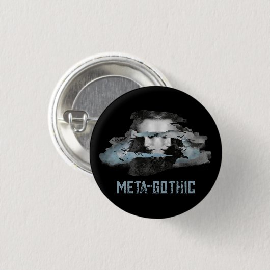 meta-gotische pen ronde button 3,2 cm (Voorkant /achterkant)