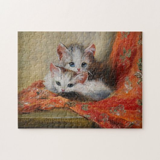  meta Plückebaum's Cute Cat Oil Painting Legpuzzel (Horizontaal)