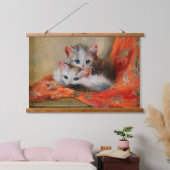  Meta Plückebaum's Cute Kitten Oil Painting Hangend Wandkleed (Slaapkamer)