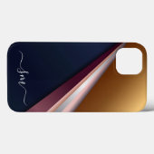 Metaal 3-D Monogram roze en goud Case-Mate iPhone Case (Achterkant (horizontaal))