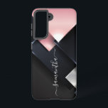 Metaal 3-D Monogram roze Zwarte vierkantjes Samsung Galaxy Hoesje<br><div class="desc">Het ontwerp is een foto en de hoesjes worden niet gemaakt met glitter, sequenties, metalen of bossen. Dit ontwerp is ook beschikbaar op andere telefoonmodellen. Kies het Type van Apparaat om andere hoesjes van iPhone, van Samsung Galaxy of van Google te zien. Sommige stijlen kunnen worden gewijzigd door Stijl te...</div>