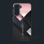 Metaal 3-D Monogram roze Zwarte vierkantjes Samsung Galaxy Hoesje<br><div class="desc">Het ontwerp is een foto en de hoesjes worden niet gemaakt met glitter, sequenties, metalen of bossen. Dit ontwerp is ook beschikbaar op andere telefoonmodellen. Kies het Type van Apparaat om andere hoesjes van iPhone, van Samsung Galaxy of van Google te zien. Sommige stijlen kunnen worden gewijzigd door Stijl te...</div>
