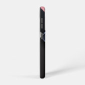 Metaal 3-D Monogram roze Zwarte vierkantjes Samsung Galaxy Hoesje (Rechterkant)