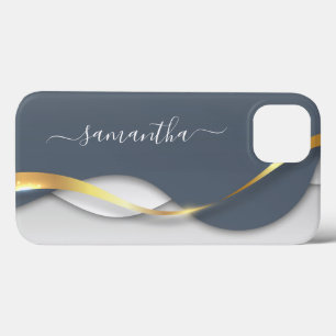 Metaal 3D-look Calligraphy Goud Monogram Golf Case-Mate iPhone Case