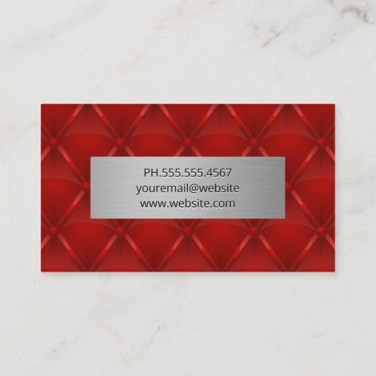 metaal | Achtergrond rode opvulling Visitekaartje (Achterkant)