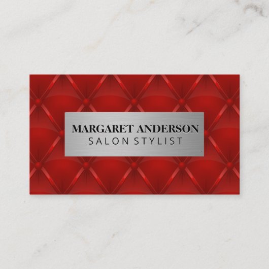 metaal | Achtergrond rode opvulling Visitekaartje (Voorkant)
