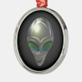 Metaal Alien Head 02 Ornament (Links)