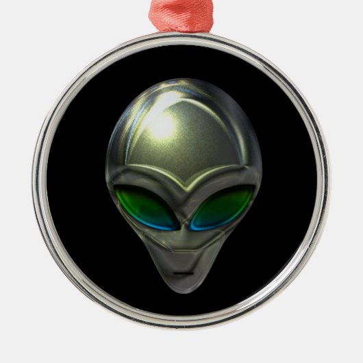Metaal Alien Head 02 Ornament (Voorkant)