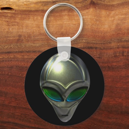 Metaal Alien Head 02 Sleutelhanger (Voorkant)