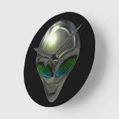 Metaal Alien Head 02 wandklok (Hoek)