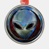 Metaal Alien Head 03 Ornament (Voorkant)
