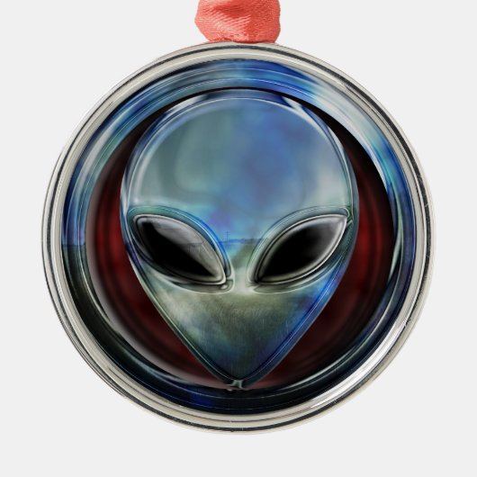 Metaal Alien Head 03 Ornament (Voorkant)