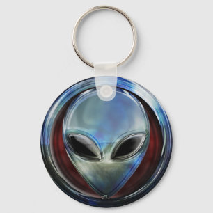 Metaal Alien Head 03 Sleutelhanger