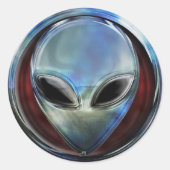 Metaal Alien Head 03 Sticker (Voorkant)