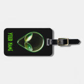 Metaal Alien Head 04 Bagagelabel (Voorkant horizontaal)