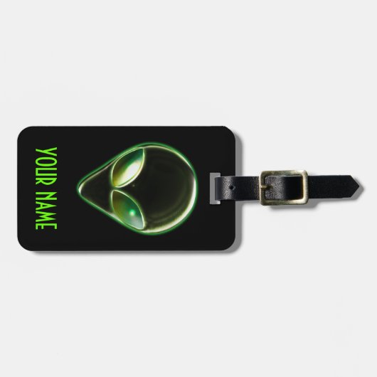 Metaal Alien Head 04 Bagagelabel (Voorkant horizontaal)