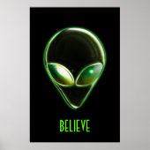 Metaal Alien Head 04 Poster (Voorkant)