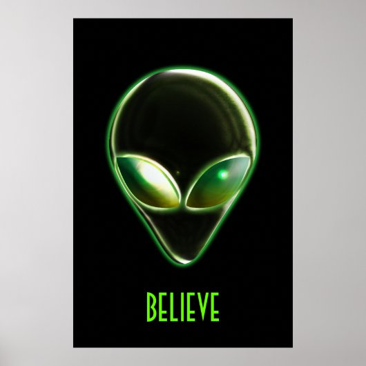 Metaal Alien Head 04 Poster (Voorkant)