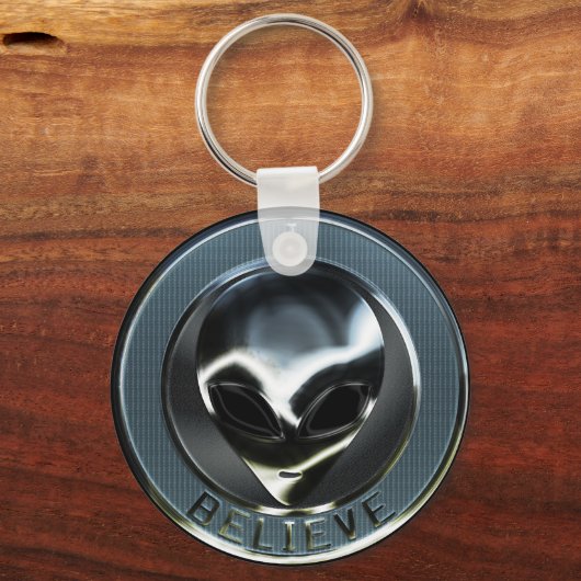 Metaal Alien Head 05 Sleutelhanger (Voorkant)