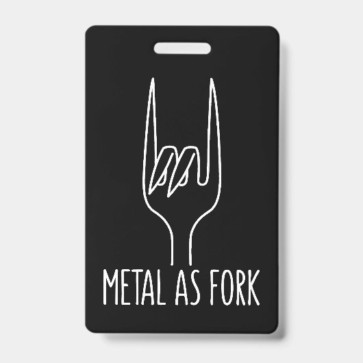 Metaal als Vork Grappige Rock On Keuken Design Badge (Voorzijde)