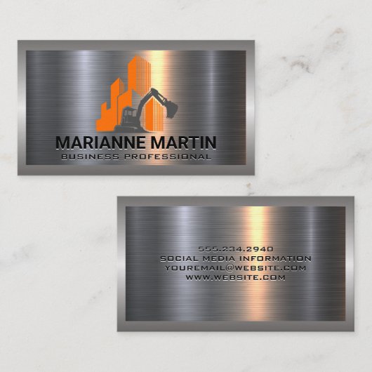 Metaal aluminium | Constructiegebouw Visitekaartje (Voorkant / Achterkant)