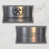 Metaal aluminium | Cross Hammer Logo Visitekaartje (Voorkant / Achterkant)