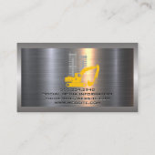 Metaal aluminium geborsteld | Bouwvoertuig Visitekaartje (Achterkant)